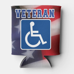 Disabled Handicapped Veteran USA Can Cooler