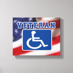 Disabled Handicapped Veteran USA Canvas Print