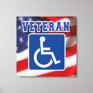 Disabled Handicapped Veteran USA Canvas Print