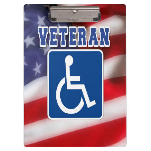 Disabled Handicapped Veteran USA Clipboard