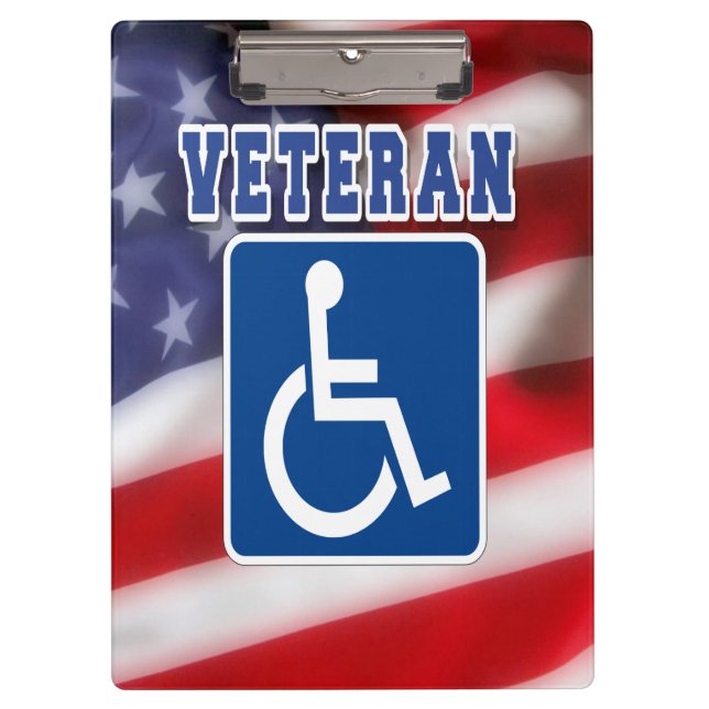 Disabled Handicapped Veteran USA Clipboard (Front)