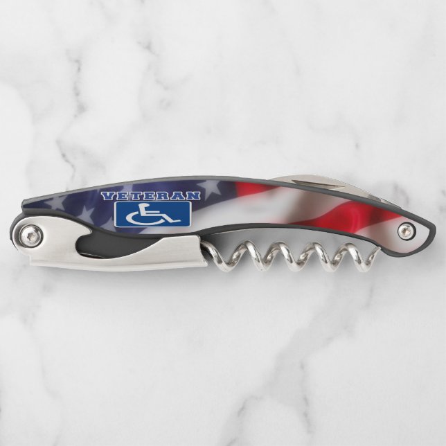 Disabled Handicapped Veteran USA Corkscrew (Front)