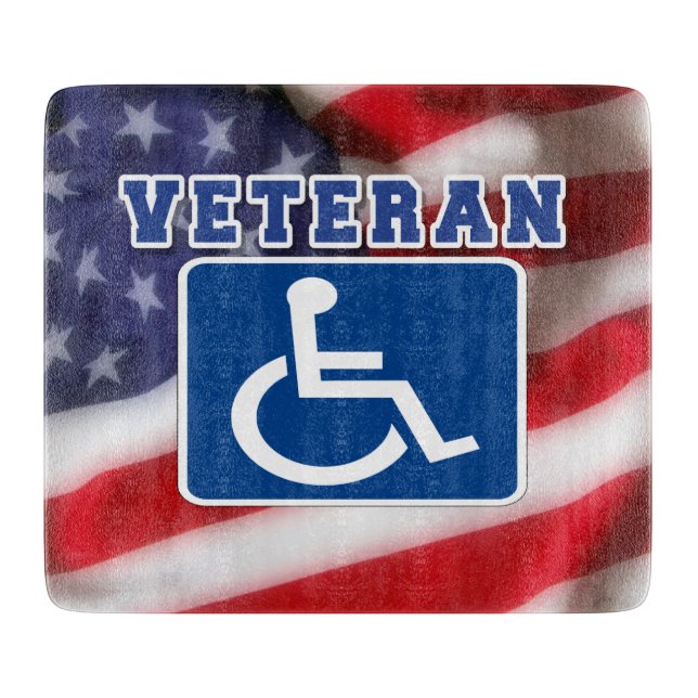 Disabled Handicapped Veteran USA Cutting Board (Front)