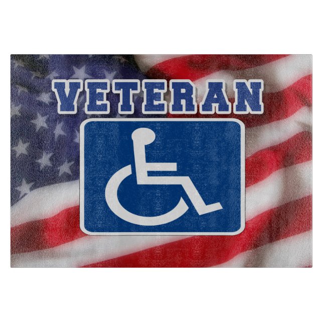 Disabled Handicapped Veteran USA Cutting Board (Front)