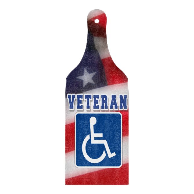 Disabled Handicapped Veteran USA Cutting Board (Front)