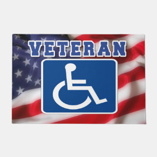 Disabled Handicapped Veteran USA Doormat