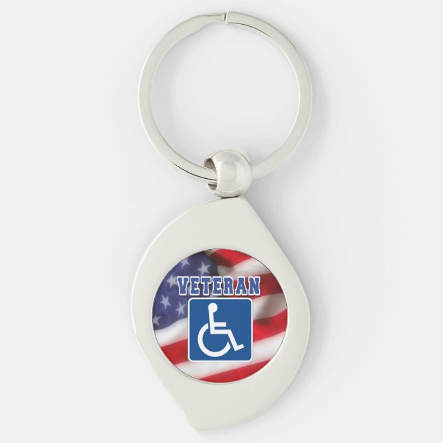 Disabled Handicapped Veteran USA Key Ring (Front)