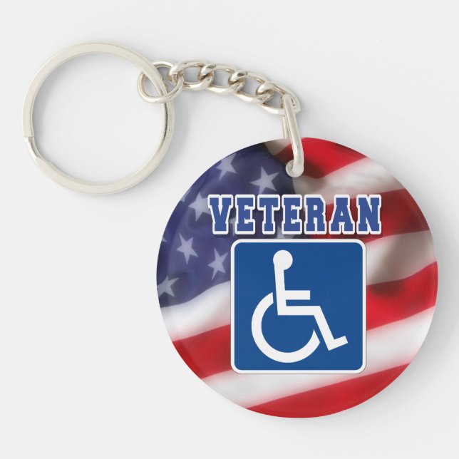 Disabled Handicapped Veteran USA Key Ring (Front)