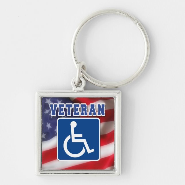 Disabled Handicapped Veteran USA Key Ring (Front)