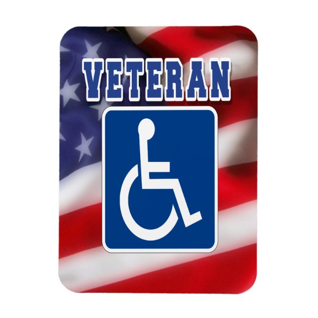 Disabled Handicapped Veteran USA Magnet (Vertical)