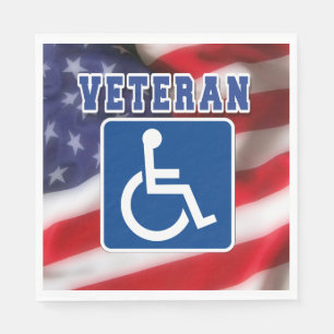 Disabled Handicapped Veteran USA Napkin