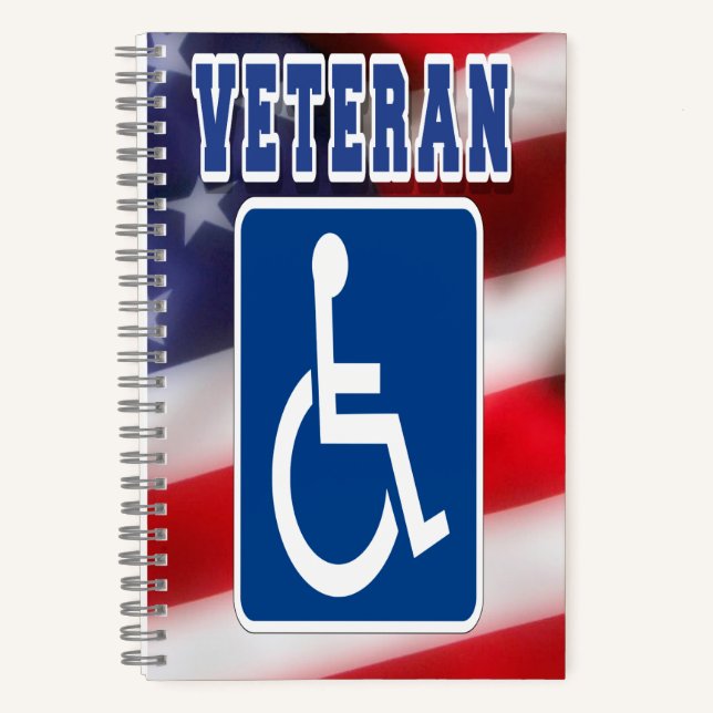 Disabled Handicapped Veteran USA Notebook (Front)