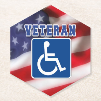 Disabled Handicapped Veteran USA Paper Coaster