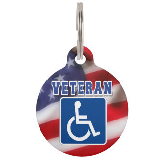 Disabled Handicapped Veteran USA Pet Tag