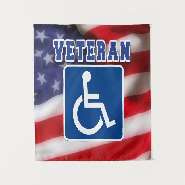 Disabled Handicapped Veteran USA Tapestry (Front)