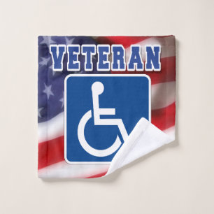 Disabled Handicapped Veteran USA Wash Cloth