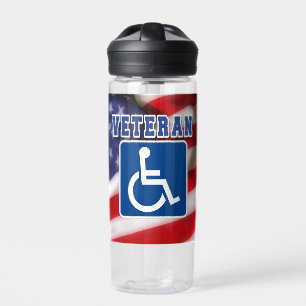 Disabled Handicapped Veteran USA Water Bottle
