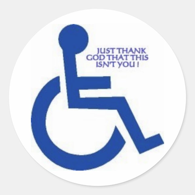 disabled sign classic round sticker (Front)