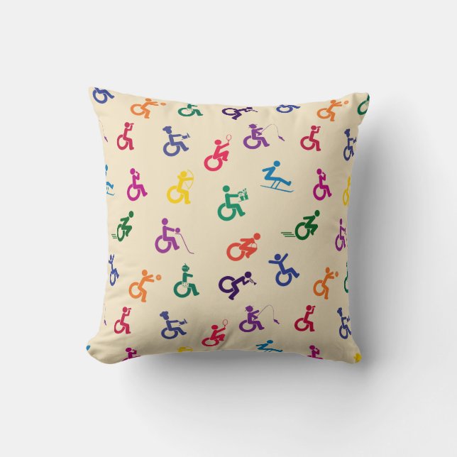 Disabled Stickman Having Fun! Cushion (Front)
