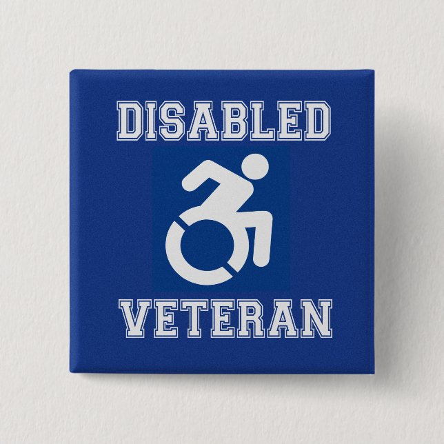 Disabled Veteran 15 Cm Square Badge (Front)