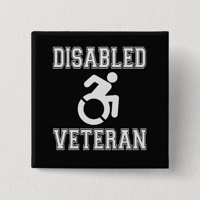 Disabled Veteran 15 Cm Square Badge (Front)