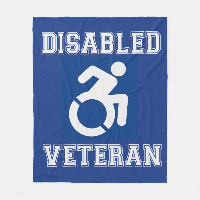 Disabled Veteran Fleece Blanket (Front)