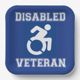 Disabled Veteran Paper Plate