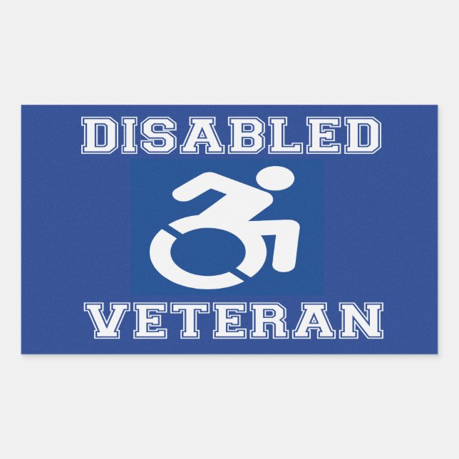 Disabled Veteran Rectangular Sticker (Front)