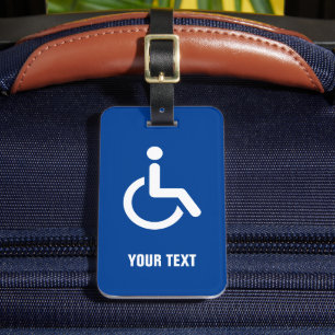 Disabled wheelchair disability icon custom travel  luggage tag