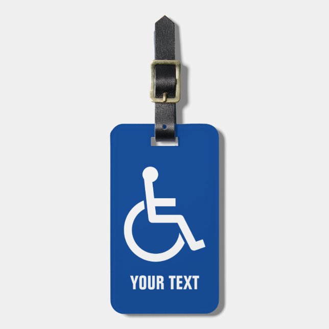 Disabled wheelchair disability icon custom travel luggage tag (Front Vertical)