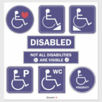 Disabled Wheelchair Sticker Parking Ramp WC 