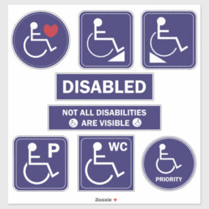 Disabled Wheelchair Sticker Parking Ramp WC 