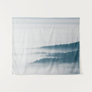 DIsappearing hills in fog Tapestry