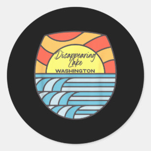 Disappearing Lake Washington WA Sunset Vacation Classic Round Sticker
