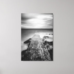 Disappearing pier in sea canvas print