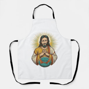 Disappointed Jesus Deflated Exercise Ball Gym Fail Apron