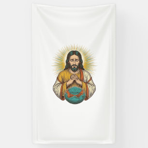 Disappointed Jesus Deflated Exercise Ball Gym Fail Banner