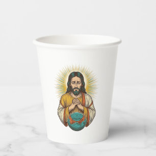 Disappointed Jesus Deflated Exercise Ball Gym Fail Paper Cups
