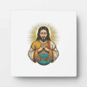Disappointed Jesus Deflated Exercise Ball Gym Fail Plaque