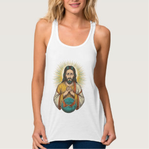 Disappointed Jesus Deflated Exercise Ball Gym Fail Singlet