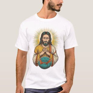 Disappointed Jesus Deflated Exercise Ball Gym Fail T-Shirt