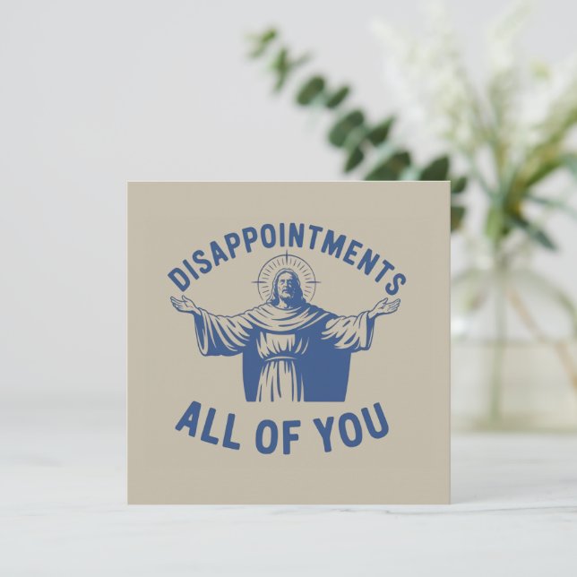 Disappointments All of You Retro Jesus Meme Funny Invitation (Standing Front)