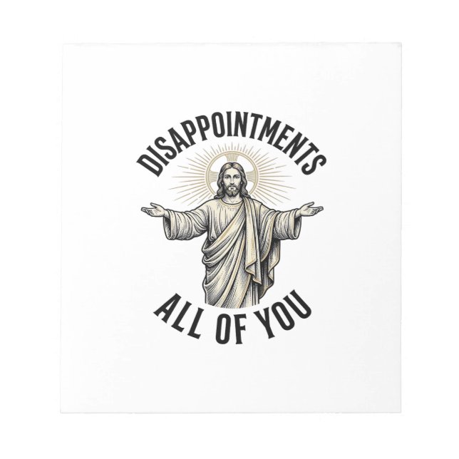 Disappointments All Of You Vintage Religious Shirt Notepad (Front)