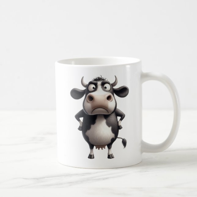 Disapproving Dairy Cow - That coffee better be... Mug (Right)