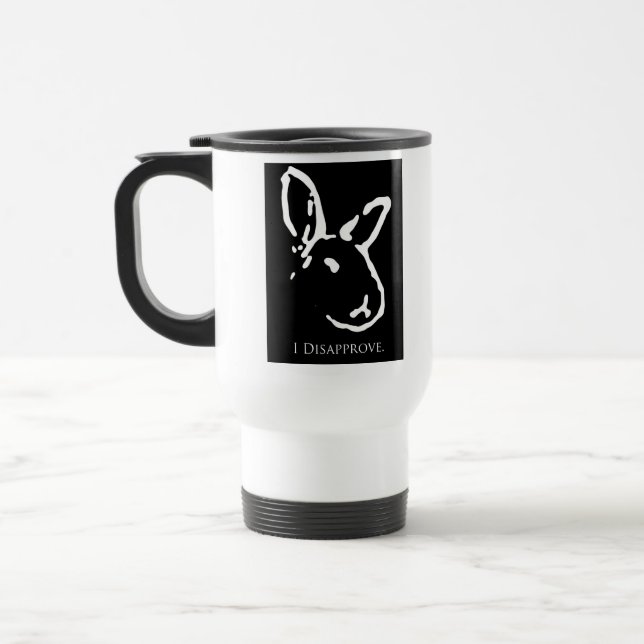 Disapproving Rabbits 2 Travel Mug (Left)