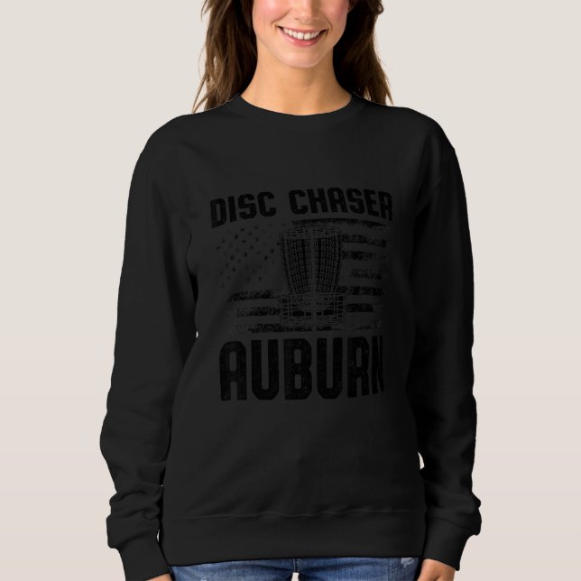 Disc Chaser Auburn Funny Disc Golf Humour Golfer M Sweatshirt (Front)