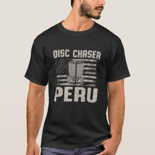 Disc Chaser Peru Funny Disc Golf Humour Golfer Ind T-Shirt
