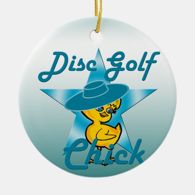 Disc Golf #7 Ceramic Tree Decoration (Front)