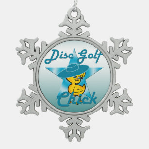 Disc Golf #7 Snowflake Pewter Christmas Ornament