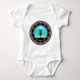 Disc Golf Abstract Basket 3 Baby Bodysuit